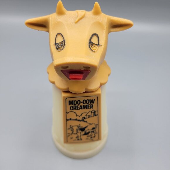 Vintage Whirley Moo-Cow Creamer Dispenser Beige & Brown Plastic Farmhouse Decor - Picture 10 of 16